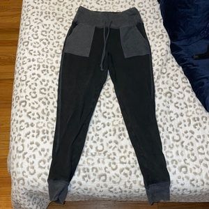 Faced black and grey joggers